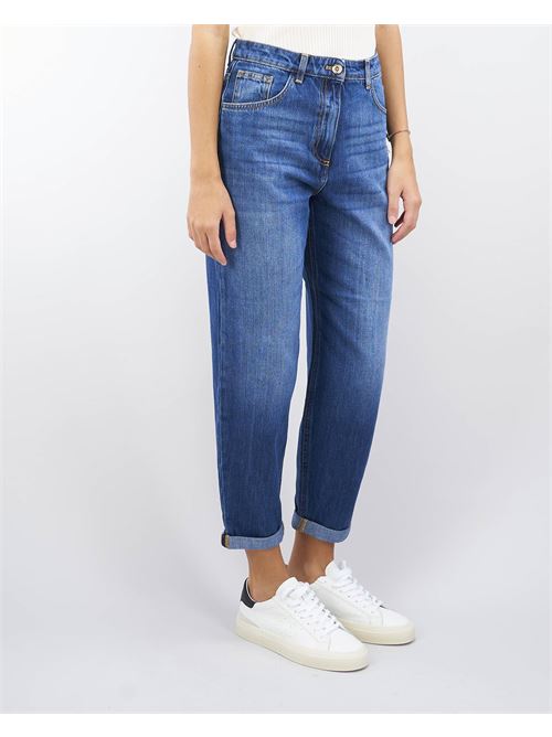 Stretch cotton boyfriend jeans with turn-ups Elisabetta Franchi ELISABETTA FRANCHI | Jeans | PJ72D46E2104